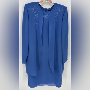 Virgo 90s Chiffon Sheer Long Sleeve Midi Mother of The Bride Formal Dress
